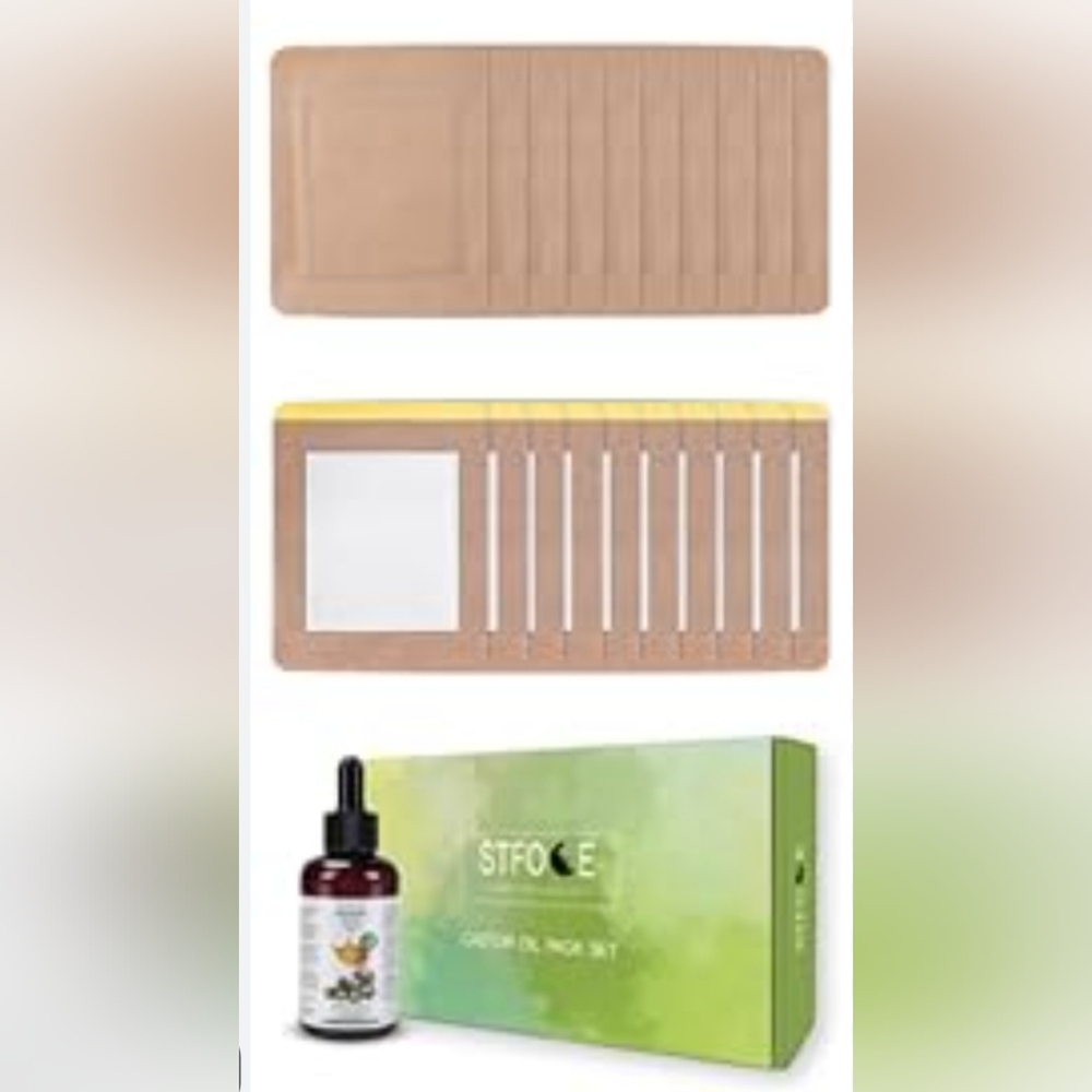 STFOCE CASTOR OIL PACK Medium Size (7.9"x5.5") & Castor Oil (8fl.oz/250ml)